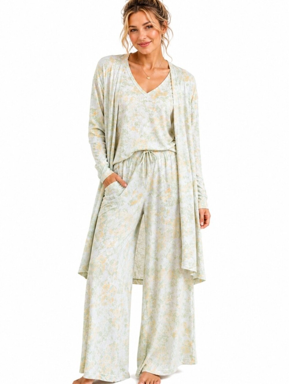 BumbleBella by Jill Martin 3 Piece Waffle Lounge Set Small Watercolor